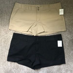 Mossimo shorts lot Size 15 khaki and black NWT